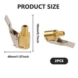 LIAMGUS 2 pcs tyre valve, Tire Air Chucks, Tire Air Chuck with Clip Adapter, Brass Tyre Valve Air Pump Clip, Open End Car Truck Tyre Tire Inflator Valve Connector for Car Truck (8mm)