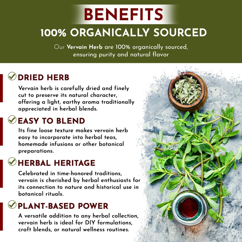 Organic Way Vervain Herb (Verbena officinalis) Cut and Sifted