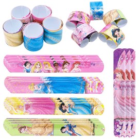 XIAOYANS Princess Slap Bracelets 24pcs Princess Slap Band Super Slap Wrist Bands Princess Theme,Princess Slap Bracelets for Kids for Boys Girls Birthday Parties Gifts Toys Party Bag Fillers