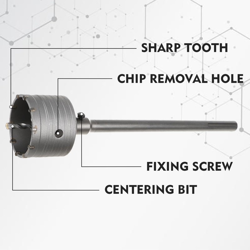RENYU 9PCS Concrete Hole Saw Kit with SDS Plus &