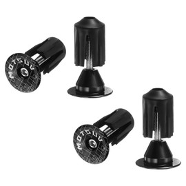 sourcing map 2Pair Bar End Plugs Aluminum Handlebar End Caps Bike Plugs 0.7oz Expanding Locking for MTB Road BMX Fixed Gear Bike, Black