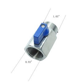 CDQBWKJGFJ 1 Piece 3/4" Mini Ball Valve, 304 Stainless Steel Female x Male NPT Thread Shut-Off Valve