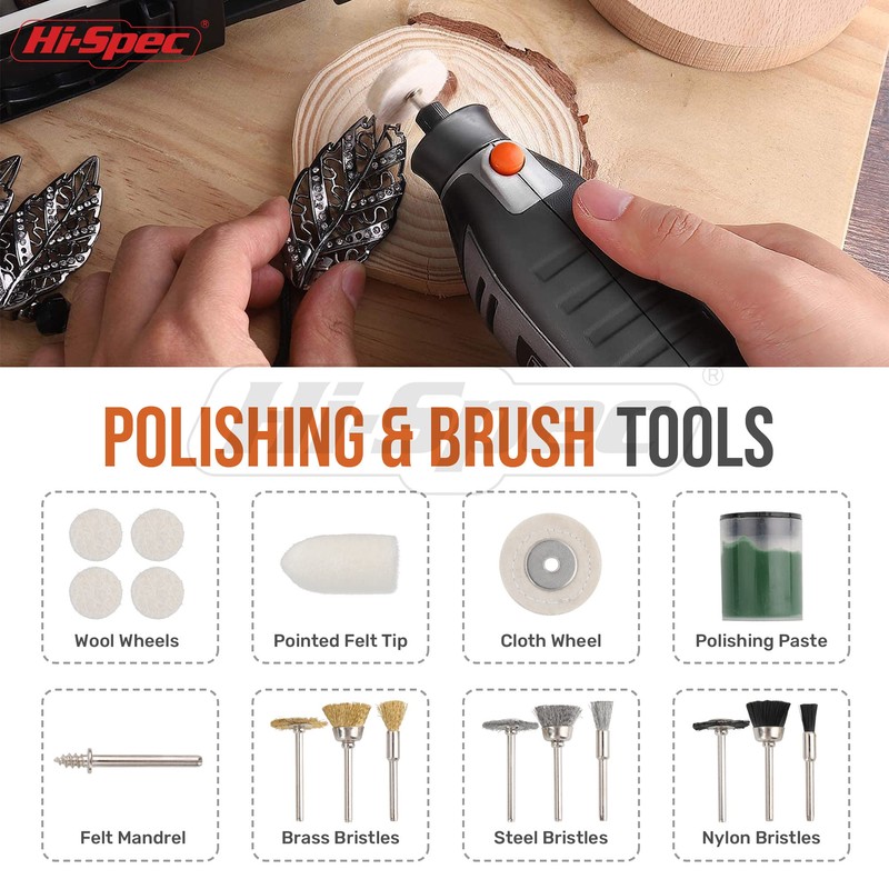 Hi-Spec Rotary Tool Accessories Set - 225 Piece Dremel Accessory,