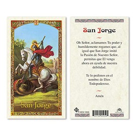 SAN JORGE SPANISH HOLY CARD LAMINATED PRAYER CARDS