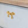 Gatuida 2pcs Bow Tie Gold Bow Drawer Knobs Bow Cabinet