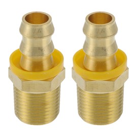 HEROFFIX Brass Hose Barb Fittings 5/8" 1/2" NPT Male Thread Barb Fitting for Air Water Oil Gas Fuel 2 Pcs Gold Tone