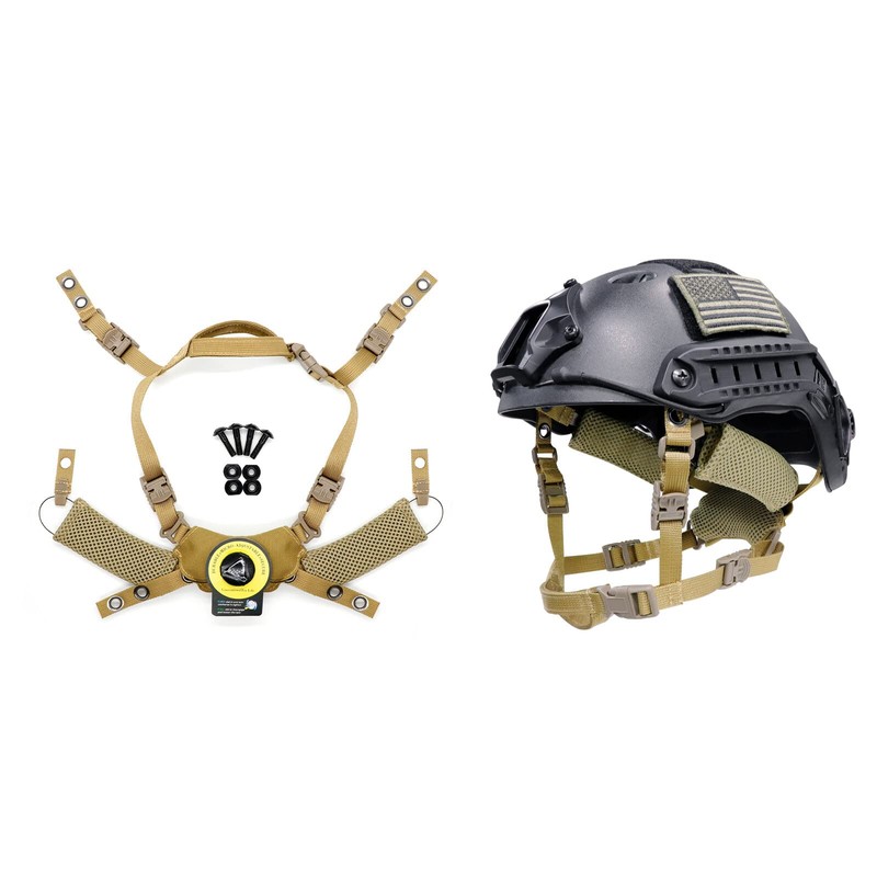 Yzpacc Tactical Helmet Chin Strap Adjustable Dial 4 Points Suspension