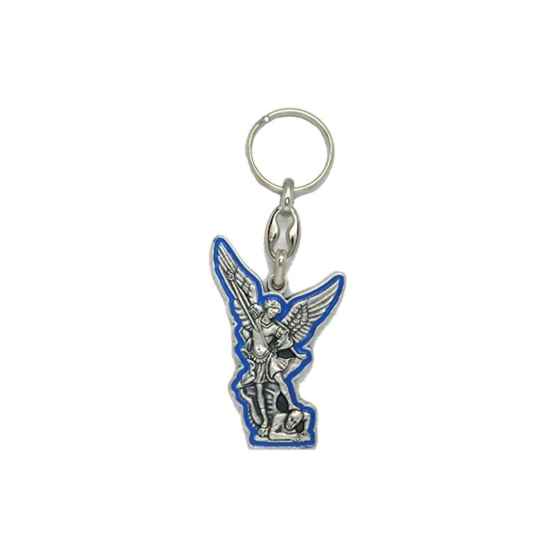 Generico 50.462.31 007BLU Keyring Religious Saint Michael Archangel Michael Silver