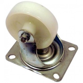 65mm Nylon Wheel Castor Swivel Type. Diam 99mm x 70mm, Fixings: 76mm x 44mm