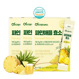 Wellest Pineapple Enzyme Bromelain Pineapple Enzyme Powder Dietary Fiber Effectiveness 30 packets, 3 units / 파인애플효소 브로멜라인 파인애플 효소분말 식이섬유 효능 30포, 3개