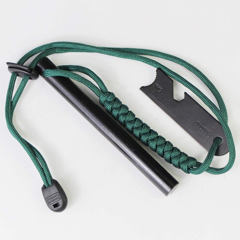 Fire Starter Fire Steel with Multifunctional Scraper, 7 Core Strands