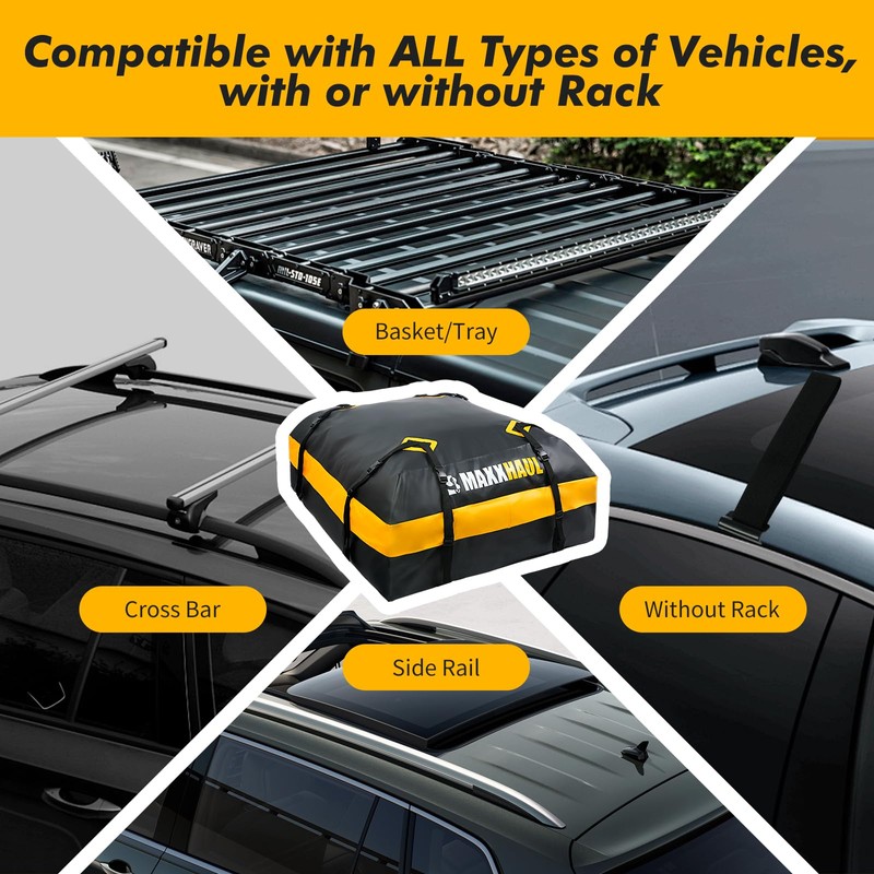 MaxxHaul Waterproof Car Roof Bag (15 Cubic Feet) – Universal