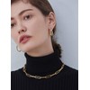 Rectangle Link Necklace,Women Oval Link Chain Necklace Choker Flat Paperclip