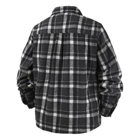 Fozexi Men's Flannel Shirt Button Up Jacket Shirts Casual Fall Shirt Button Front Flap Pocket Overcoat Grey XX-Large