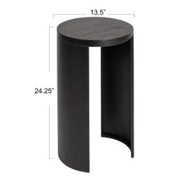 Creative Co-Op Sleek Metal Round End Table, Black