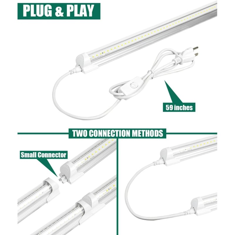 SZHLUX 10 Pack LED Shop Light 4FT 42W 5000K Daylight