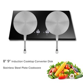 Induction Hob Heat Diffuser, Stainless Steel Heat Diffuser Converter Disk Distributing Diffuser Induction Plate for Gas/Electric Household Supply/Cooker Induction(20cm)(24cm)