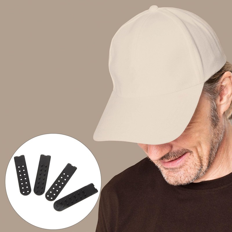 TEHAUX 10 Pairs Adjustable Hat Extenders, Plastic Snapback Strap, Black