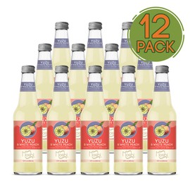 Moshi Yuzu White Peach Sparkling Drink - 12 oz (12 Glass Bottles)