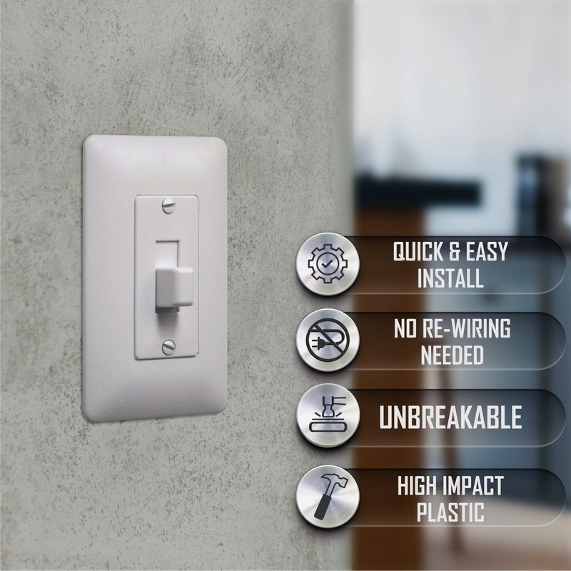 TayMac 5070W MASQUE 2000 Mid-size White 1-Gang Decorator Toggle Switch