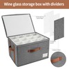 Stemware Storage Cases,Wine Glass Storage Box,with Dividers, Holds 12 Red