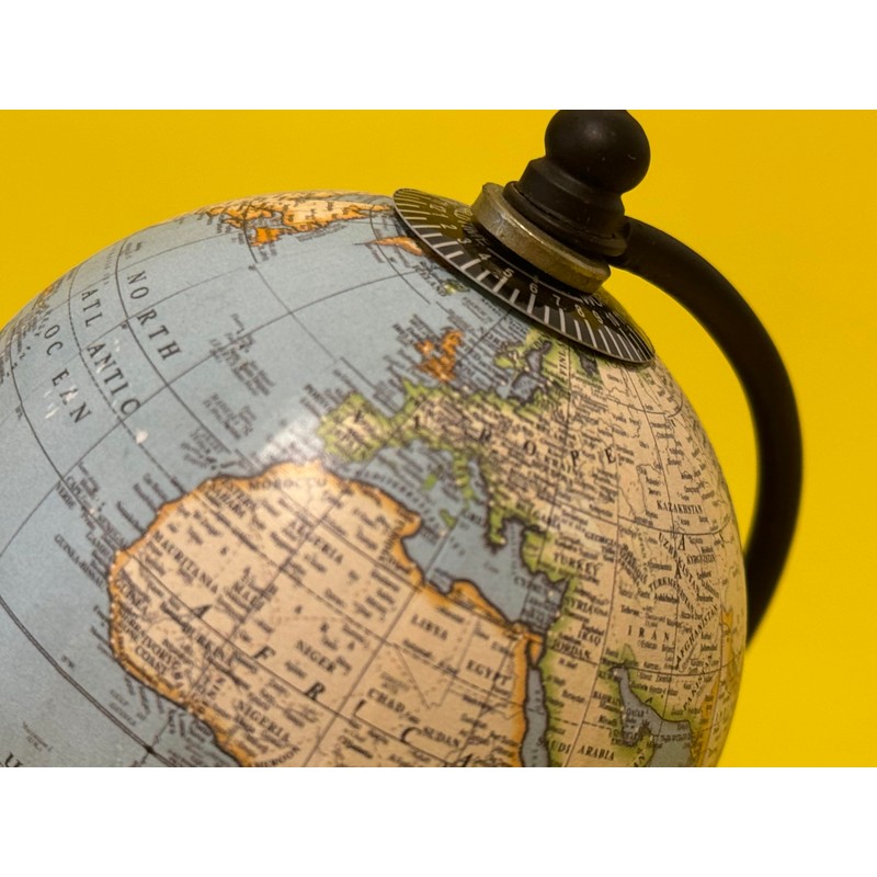 EXERZ 8cm Small Antique Globe with Wooden Base Handmade Decorative