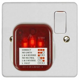 Mr. Gadget's Solutions Mains Power Socket Tester Checker Polarity/Earth/Wiring Plug 13A, red and white