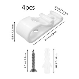 4 Sets Plastic Roman Roller Blind Chain Cord P Clips Hooks Child Safety Roller Blind Clips for Vertical Roman Roller Blinds with 8 Screws and 8 Plastic Pillars (White)