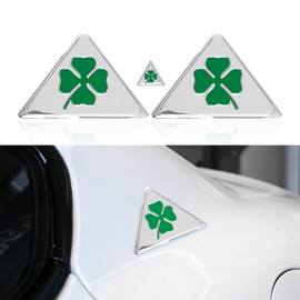 Four Leaf Clover Sticker Badge Emblem Car Decal Stickers for Alfa Romeo GT Giulia Giulietta Stelvio Mito Auto Styling (Aluminum)
