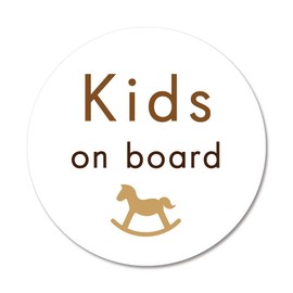 SignStore Mokuba's Kids on Board Sticker 4.5" Diameter Multicolor Vinyl Made in Japan Waterproof sticker_car_natural_06_Kids (White)