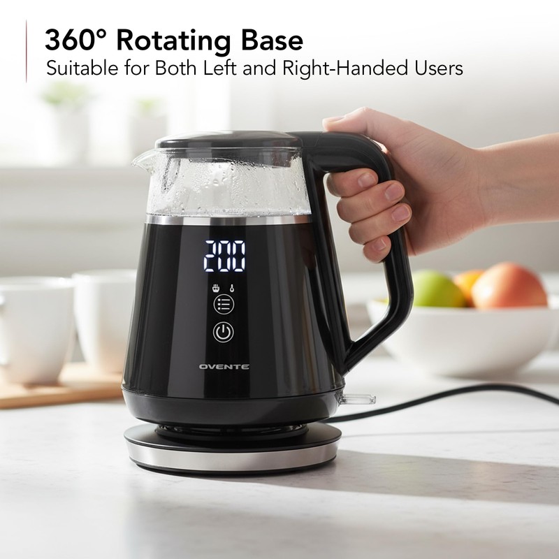 OVENTE 1L Small Electric Kettle with 5 Temperature Preset, Digital