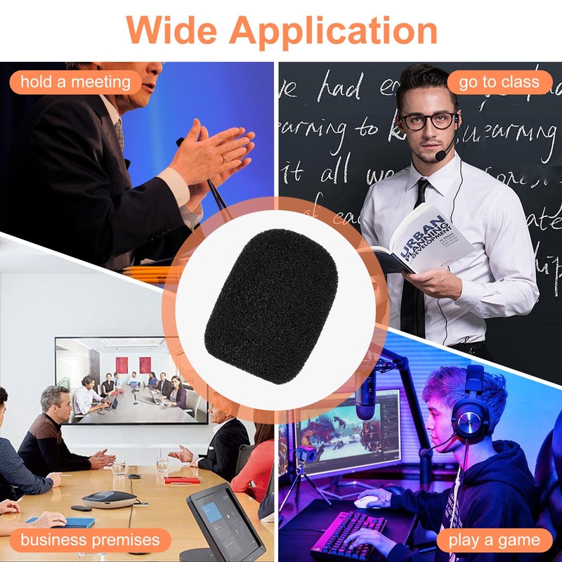 LICQIC 10 Pcs Headset Microphone Foam Cover, Mini Windscreens Sponge,