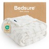 BEDSURE Cuddly Blanket, Fluffy Fleece Blanket, Chequered Pattern Throw Blanket,