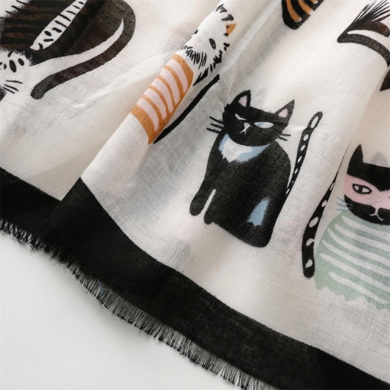 kinaviola Women's Scarf, Large Stole, Shawl, Cat, Cat, Scarf, Haori,