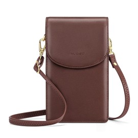 nuoku Small Crossbody Bags for Women, Mini Cell Phone Purse, Removable Rfid Blocking Card Holder, Coffee