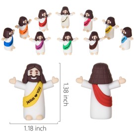 ARCHCRTC 50 Pcs Mini Jesus Figures Tiny Jesus Loves You Figurine Little Religious Christ Savior Doll to Hide and Seek for Sunday Easter Egg Stuffers Gift (50, Multicolor)