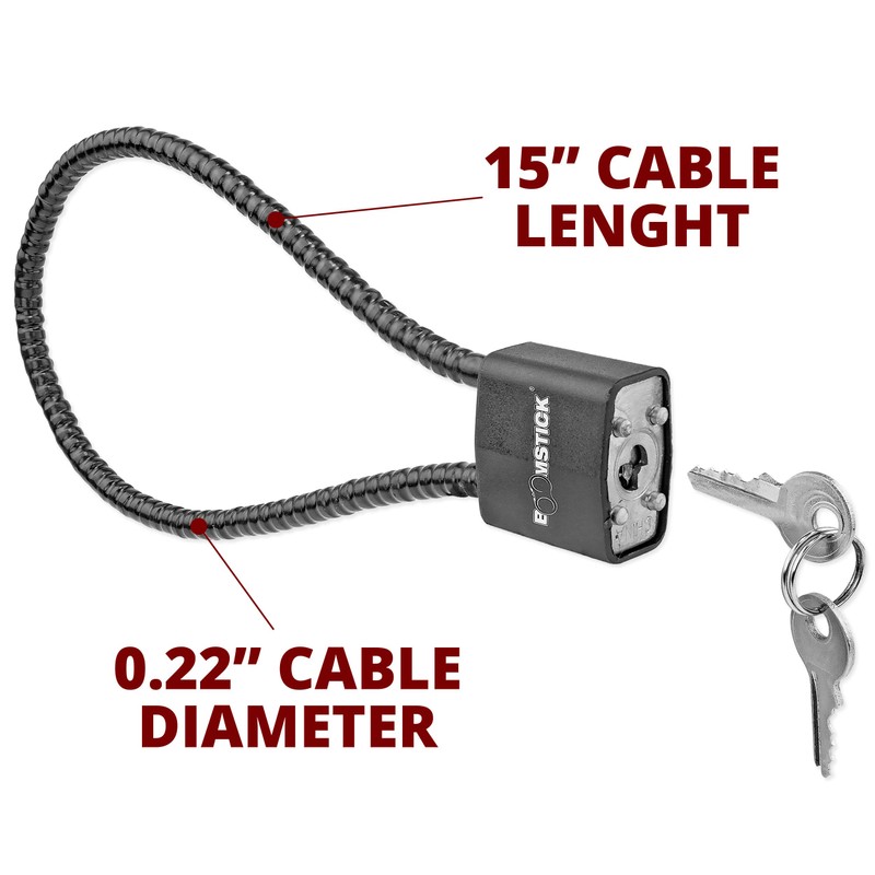 BOOMSTICK Cable Gun Lock - Keyed Different - 15" Cable