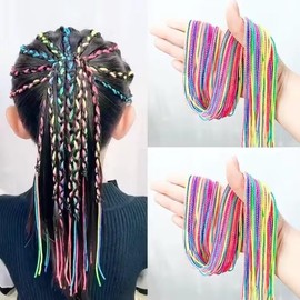 32Pcs Colorful Hair Wrap Strings for Braids Assorted Gradient Color Hair Rope Band Hair Ribbons Rainbow Braiding Hair Tie Hair Accessories for Women Girls,Elastics,Hair Accessories