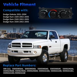 599-212 A/C Air Conditioning Climate Control Module Compatible with Dodge Ram 1500 2500 3500 2002-2005 Fit for Dodge Dakota 2001-2004 HVAC Heater Control Panel