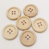 Chenkou Craft 40 x 25mm Natural Wood Round Buttons 25mm
