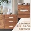 PATIKIL Leather Drawer Pulls, 4 Pack Leather Handle 3.7 Inch