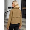 AGSEEM Womens Petite Trench Coat Single Breasted Cropped Casual Lapel