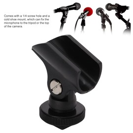 Microphone Hot Shoe Clip, Mic Clip Stand 1.95cm Tough Lightweight for DSLR Camera