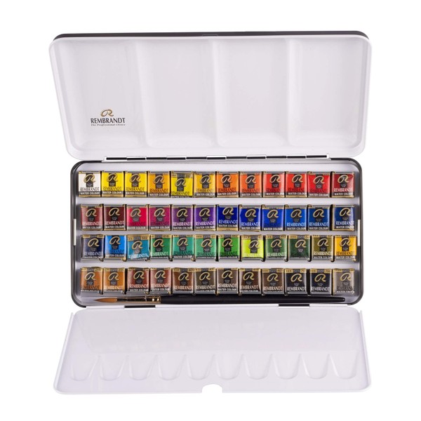 Rembrandt Watercolour Box (48 Pans & Sable Brush)