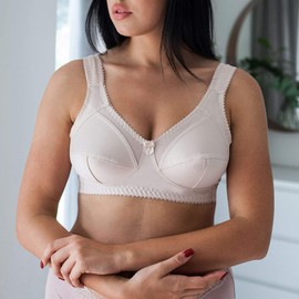 frugue Comfort Wireless Non Wired Support Bra Beige 42 E