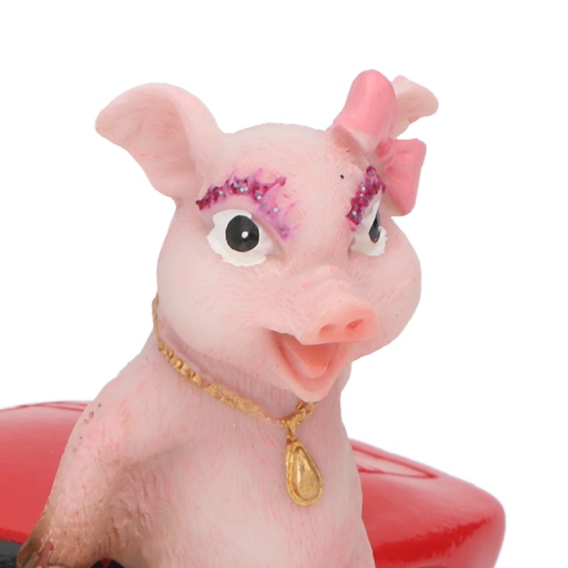 Pig Statue UV Resistant Coating Handcraft Resin Pig Figurine Red