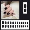 24 pieces black press on nails, short, square nails for