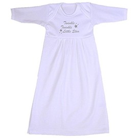 BabyPrem Baby Gown Sleepwear Twinkle Star Clothes Boy Girl Newborn 0-6 Mths White