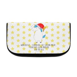 Mr. & Mrs. Panda Unicorn Santa Claus Cosmetic Bag, White, Hand Drawn