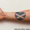 'Scotland Flag Heart' Temporary Tattoo - Water Resistant, Skin-Safe, Non-Toxic